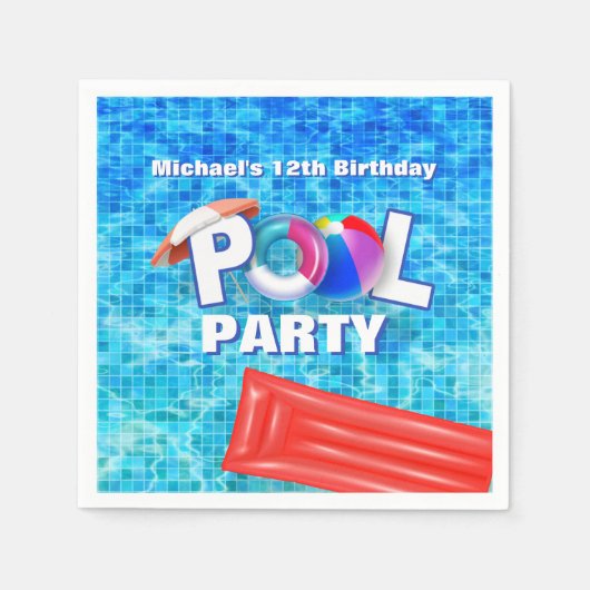 Serviette En Papier Piscine d'été cool Fête de l'eau Amusement (Devant)