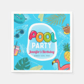 Serviette En Papier Piscine d'été Piscine d'anniversaire (Devant)