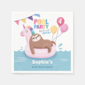 Serviette En Papier Piscine fêtée avec ballons été Anniversaire sieste (Devant)
