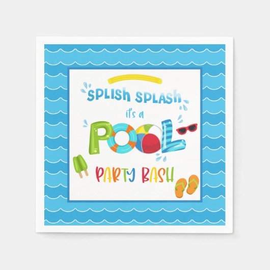 Serviette En Papier Piscine - Garçon WH (Devant)