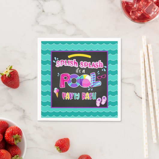 Serviette En Papier Piscine - Girl BL (En situation)