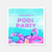 Serviette En Papier Piscine moderne fête Flamant rose rose serviettes (Devant)