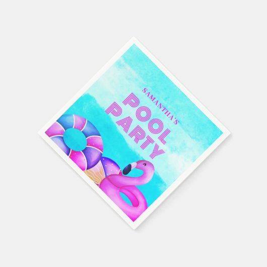 Serviette En Papier Piscine moderne fête Flamant rose rose serviettes (Coin)