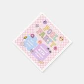 Serviette En Papier Piscine Party Preppy Varsity Patch Anniversaire (Coin)