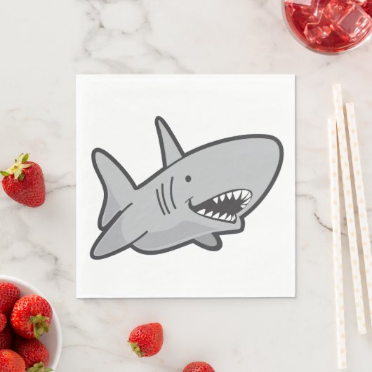 Serviette En Papier Piscine Party Requin Anniversaire Papier (En situation)