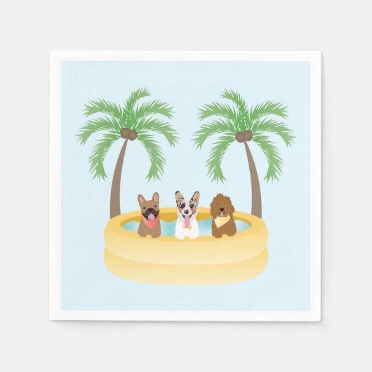 Serviette En Papier Piscine pour chiens d'été (Devant)