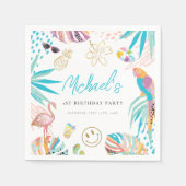 Serviette En Papier Piscine tropicale Anniversaire (Devant)