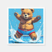 Serviette En Papier Piscine Vintage d'été Wild Bear (Devant)