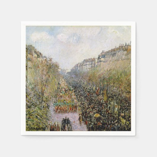 Serviette En Papier Pissarro - Boulevard Montmartre, Mardi Gras (Devant)