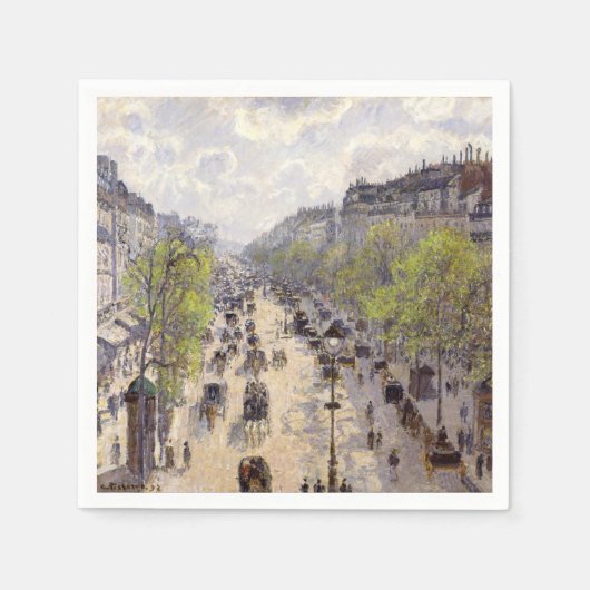 Serviette En Papier Pissarro - Boulevard Montmartre, Printemps (Devant)