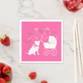 Serviette En Papier Pit Bull Chien Baby shower rose fille Pitbull (En situation)