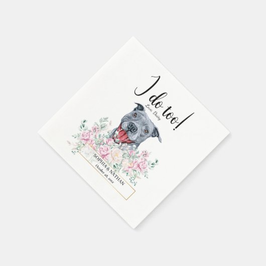 Serviette En Papier Pit Bull Chien Mariage Cocktail Napkins (Coin)