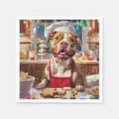 Serviette En Papier Pit Bull - Fête de Noël (Devant)
