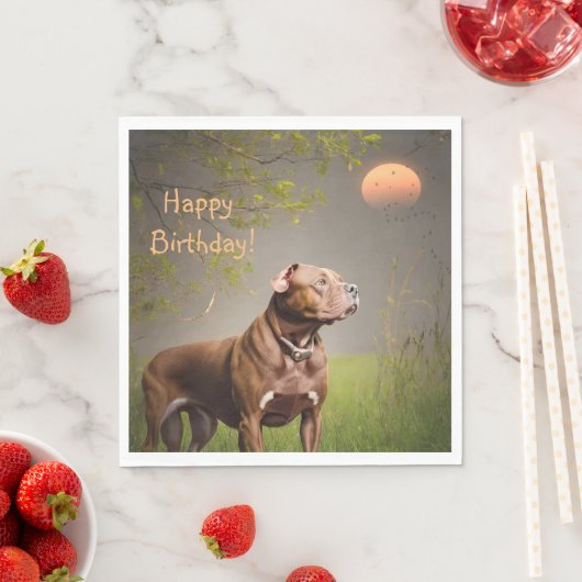 Serviette En Papier Pitbull Brown numérisé (En situation)