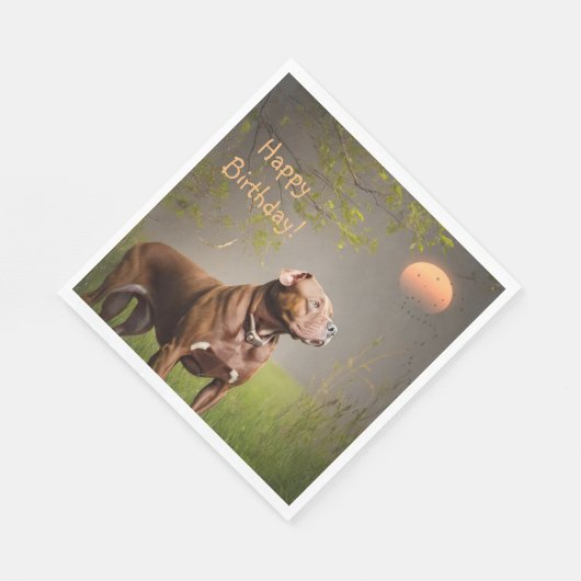 Serviette En Papier Pitbull Brown numérisé (Coin)