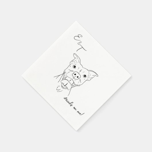 Serviette En Papier Pitbull Chien Cocktail mariages serviettes (Coin)