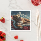 Serviette En Papier Pitbull Chien Festif de Noël (En situation)