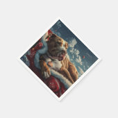 Serviette En Papier Pitbull Chien Festif de Noël (Coin)