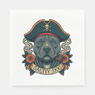 Serviette En Papier Pitbull de chien salé