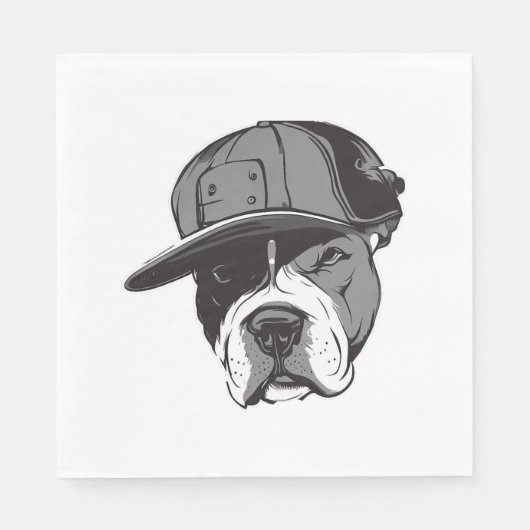 Serviette En Papier Pitbull Gangster (Devant)