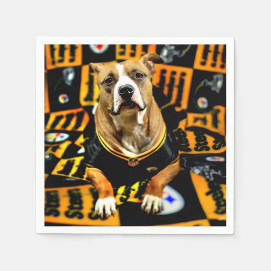 Serviette En Papier Pitbull Secourt Dog Football Fanatic (Devant)