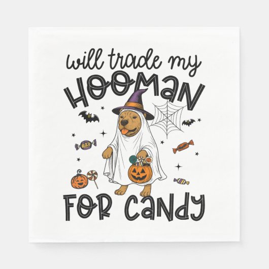 Serviette En Papier Pitpull Chien Halloween Ghost Éffrayant (Devant)