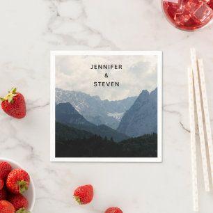 Serviette En Papier Pittoresque Alpine Mountains Nature Photo Mariage
