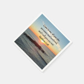 SERVIETTE EN PAPIER PITTORESQUE MATTHEW 11"28 SCRIPTURE VERSE (Coin)