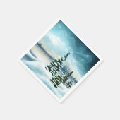 Serviette En Papier Pittoresque Winter Wonderland aquarelle peinture (Coin)