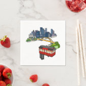 Serviette En Papier Pittsburgh Pennsylvania Steel City Skyline Art Can (En situation)