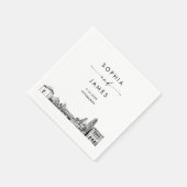 Serviette En Papier Pittsburgh Skyline Modern Mariage Cocktail (Coin)