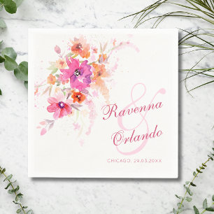Serviette En Papier Pivoine Fleur Sauvage Pastel Anémones Mariage
