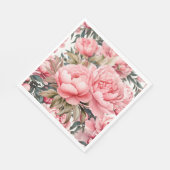 Serviette En Papier Pivoine rose (Coin)