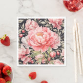 Serviette En Papier Pivoine rose (En situation)