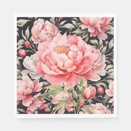 Serviette En Papier Pivoine rose (Devant)