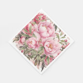 Serviette En Papier Pivoine Rose  (Coin)