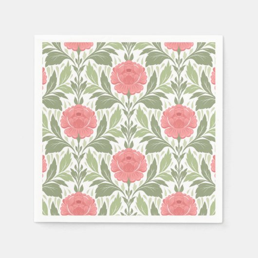 Serviette En Papier Pivoines délicates (Devant)