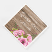 Serviette En Papier Pivoines Roses Rustiques Quinceañera (Coin)