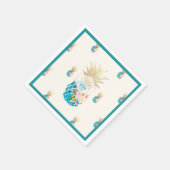 Serviette En Papier PixDezines Aloha Ananas/arrière - plan Turquoise/d (Coin)