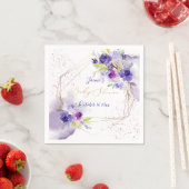 Serviette En Papier PixDezines Aquarelle Fleurs violet violet violet (En situation)