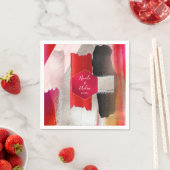 Serviette En Papier PixDezines Aquarelle moderne Rouge Noir (En situation)