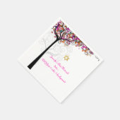 Serviette En Papier PixDezines ARBRE DE VIE/BAT MITZVAH/ROSE (Coin)