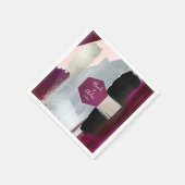 Serviette En Papier PixDezines Art Moderne, Mariage Bourgogne (Coin)