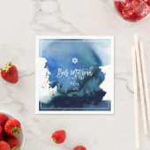 Serviette En Papier PixDezines Bar Mitzvah |Aquarelle bleu océan (En situation)