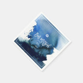 Serviette En Papier PixDezines Bar Mitzvah |Aquarelle bleu océan (Coin)