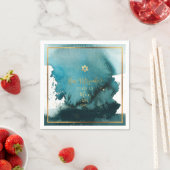 Serviette En Papier PixDezines Bar Mitzvah Faux Gold|Aquarelle (En situation)