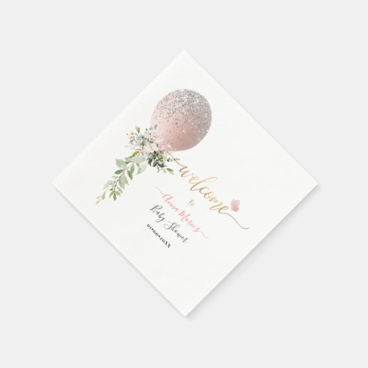 Serviette En Papier PixDezines Blush Parties scintillant Balloon N'imp (Coin)