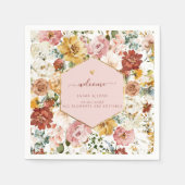 Serviette En Papier PixDezines Boho H2 Fall Garden Fleurs Napkins (Devant)