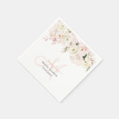 Serviette En Papier PixDezines Élégant Blush Hyde Cream Rose serviette (Coin)