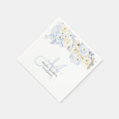 Serviette En Papier PixDezines Elegant Ice Blue Hyde Cream Roses (Coin)